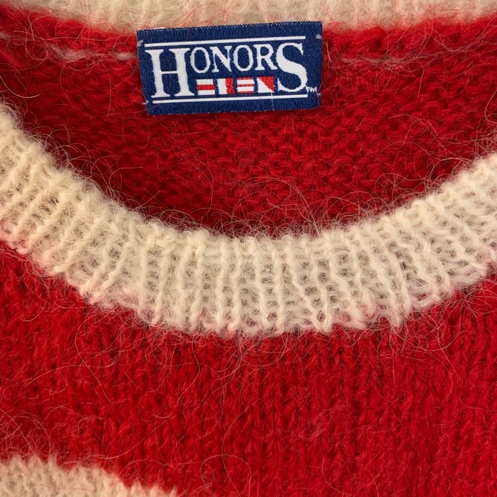 Vintage 80’s 90’s Bright Colorblock Mohair Honors Sweater - Picture 3 of 4